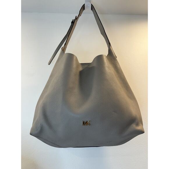 Michael Kors Shoulder Bag Hobo Pearl Gray Medium Junie - Picture 1 of 16